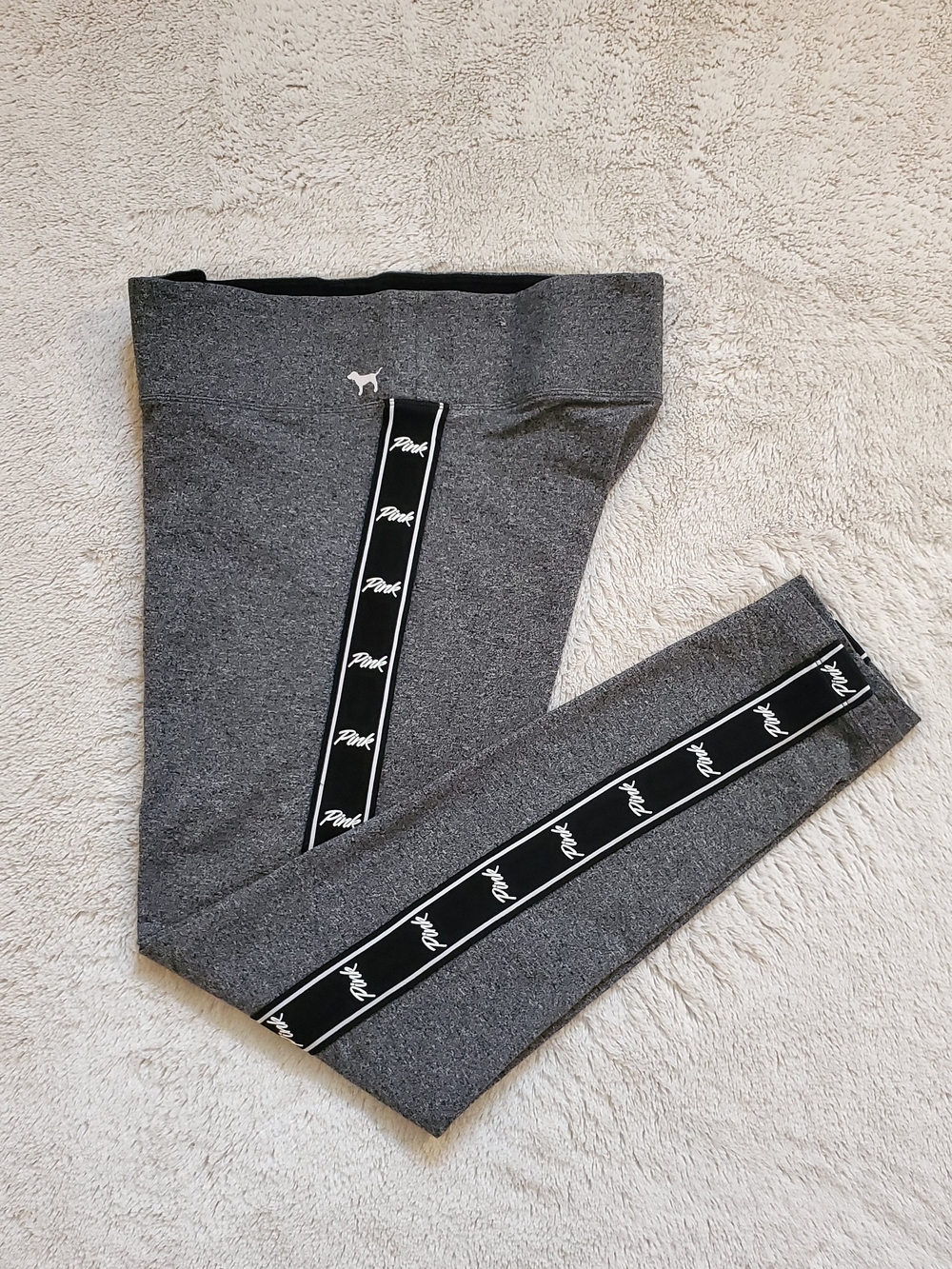 Victoria's Secret High Waist Yoga Logo Stripe Leggings Size Large